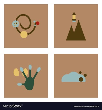 Set of icons space equipments on color background vector image