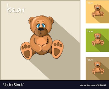 Set of icons with a sedentary bear vector image