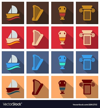 Set of images on the theme of ancient greece they vector image