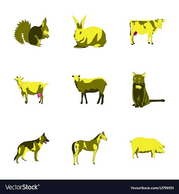 Set of in flat style animals vector image