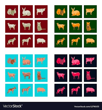 Set of in flat style animals vector image