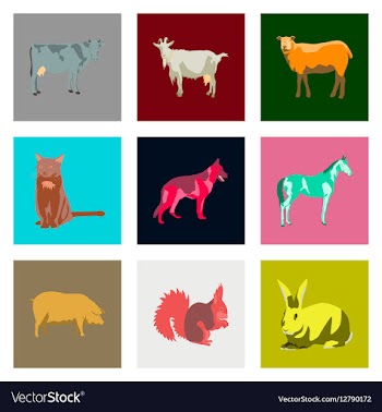 Set of in flat style animals vector image