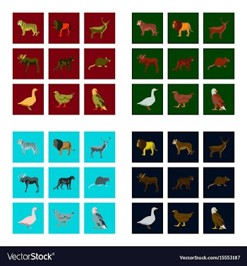 Set of in flat style animals vector image