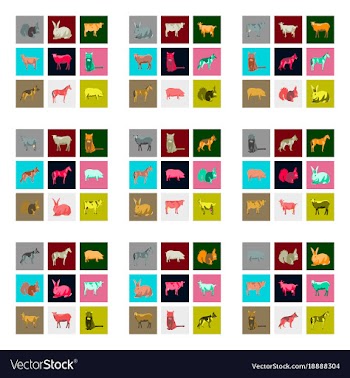 Set of in flat style animals vector image