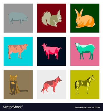 Set of in flat style animals vector image