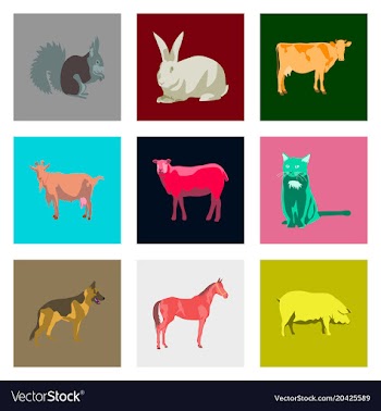 Set of in flat style animals vector image