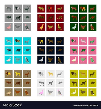 Set of in flat style animals vector image