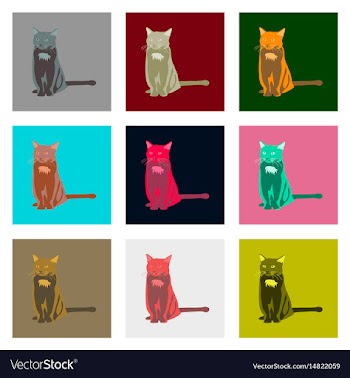 Set of in flat style cat vector image