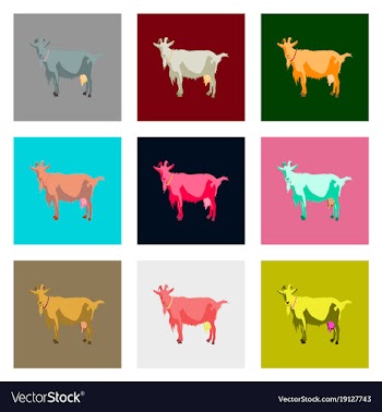 Set of in flat style goat vector image