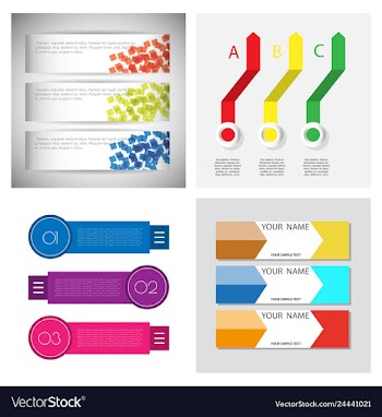 Set of infographic arrows with 3 step up options vector image