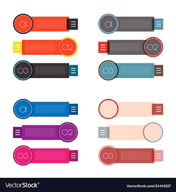 Set of infographic arrows with 3 step up options vector image