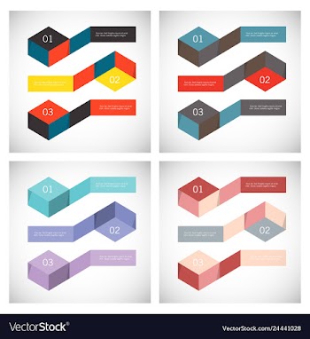 Set of infographic arrows with 3 step up options vector image