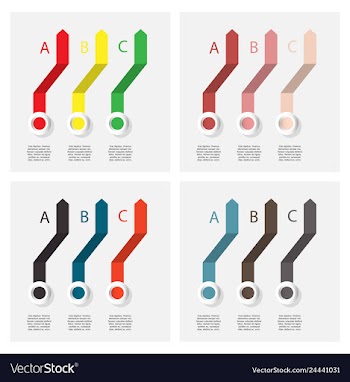 Set of infographic arrows with 3 step up options vector image