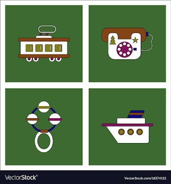 Set of kids toys in flet icons on color vector image