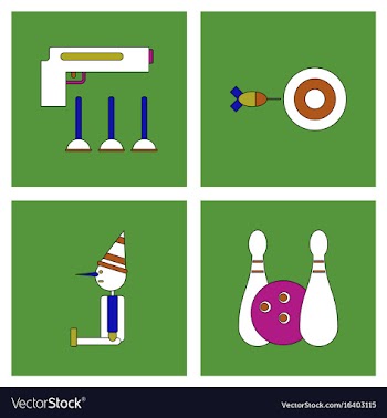 Set of kids toys in flet icons on color vector image