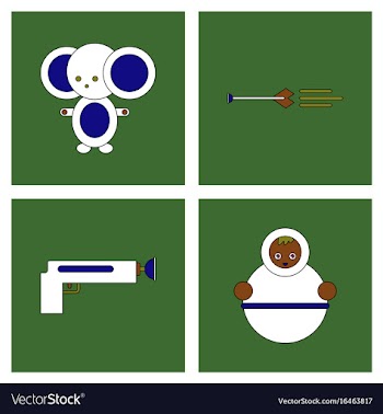 Set of kids toys in flet icons on color vector image