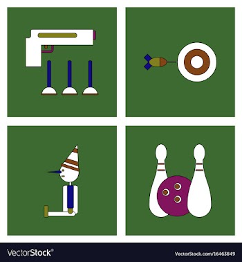 Set of kids toys in flet icons on color vector image