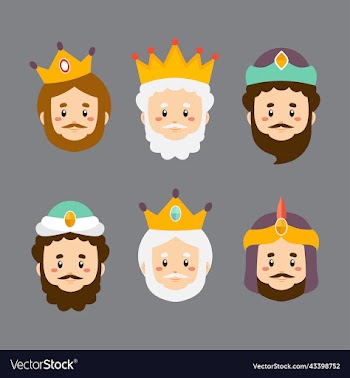 set of kings with various crown
