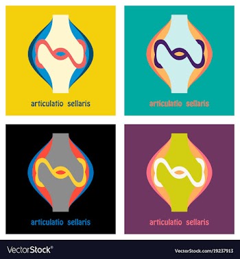 Set of knee joint health care icon flat vector image