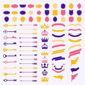 Set of label ornament vectors | Free stock vector - 543081