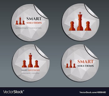  					Set of labels - stickers Chess Smart solutions vector image														