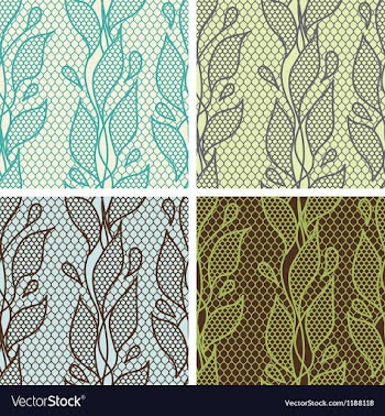  					Set of lace seamless patterns with abstact flowers vector image														