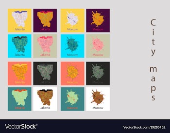 Set of landscape elements city top view road port vector image