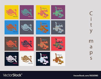Set of landscape elements city top view road port vector image