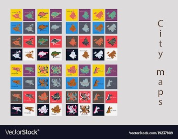 Set of landscape elements city top view road port vector image