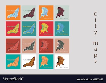 Set of landscape elements city top view road port vector image