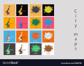 Set of landscape elements city top view road port vector image