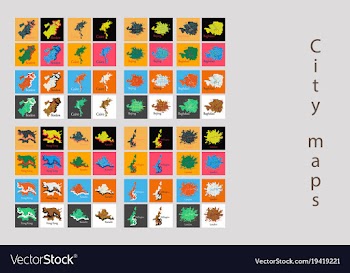 Set of landscape elements city top view road port vector image