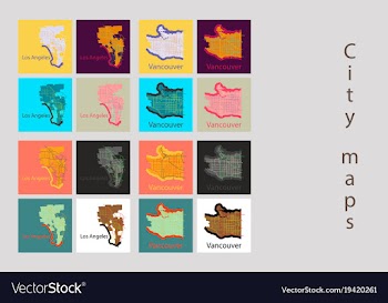 Set of landscape elements city top view road port vector image