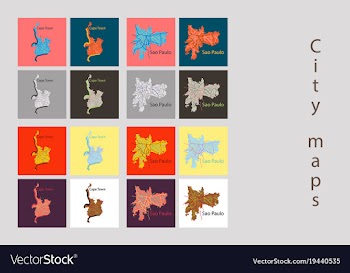 Set of landscape elements city top view road port vector image