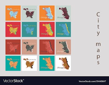 Set of landscape elements city top view road port vector image