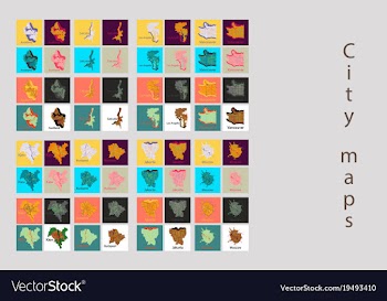 Set of landscape elements city top view road port vector image