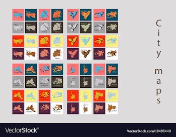 Set of landscape elements city top view road port vector image