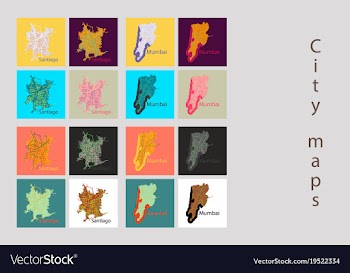 Set of landscape elements city top view road port vector image