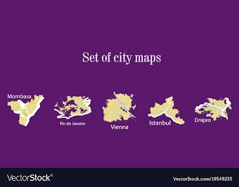 Set of landscape elements city top view road port vector image