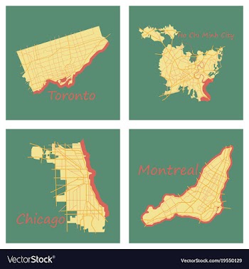 Set of landscape elements city top view road port vector image