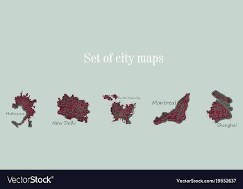 Set of landscape elements city top view road port vector image