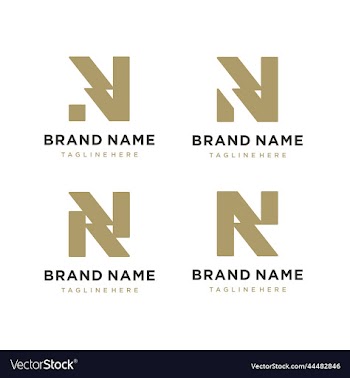 set of letter n logo design collection