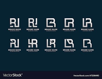 set of letter r logo collection with creative