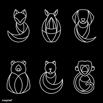 Set of linear geometrical animal vectors | Free stock vector - 520830