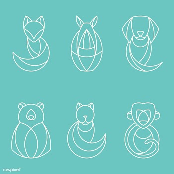 Set of linear geometrical animal vectors | Free stock vector - 520850