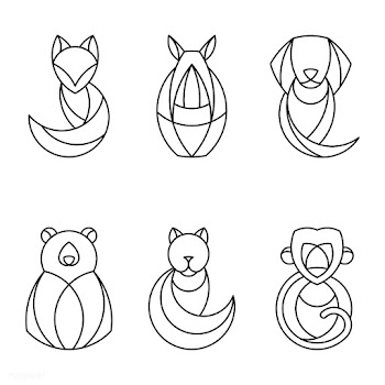 Set of linear geometrical animal vectors | Free stock vector - 520859