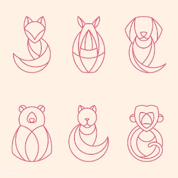 Set of linear geometrical animal vectors | Free stock vector - 520870