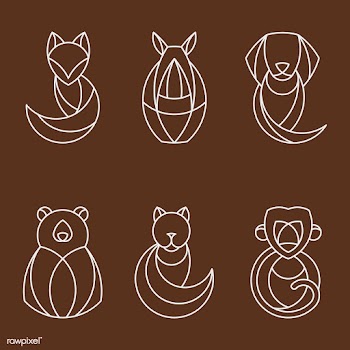 Set of linear geometrical animal vectors | Free stock vector - 520871