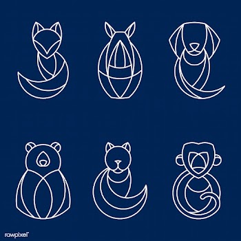 Set of linear geometrical animal vectors | Free stock vector - 520886