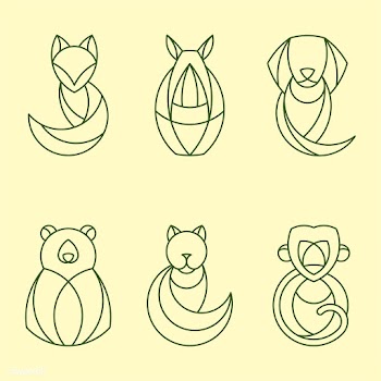 Set of linear geometrical animal vectors | Free stock vector - 520964